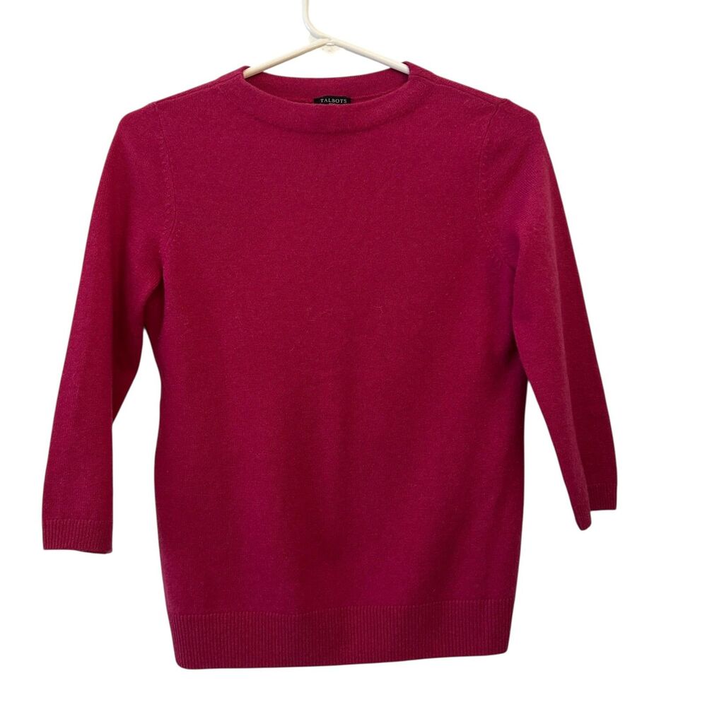 Talbots Petites Pink 100% Cashmere 3/4 Sleeve Sweater – Petite (P)